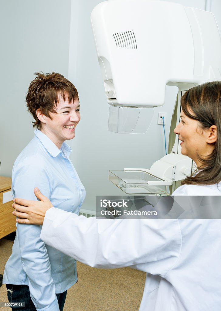 Mammogram A woman with a doctor getting about to have a mammogram. Mammogram Stock Photo