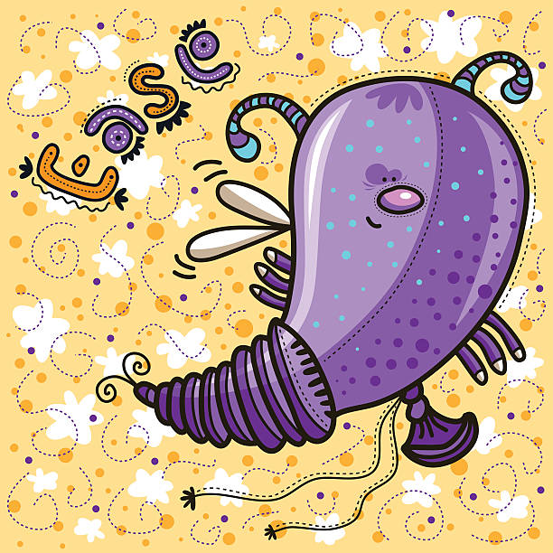 Purple balloon in the form of a butterfly vector art illustration