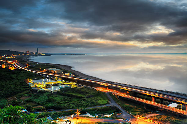 istock Panoramic view of beach skyline and highway 502709557