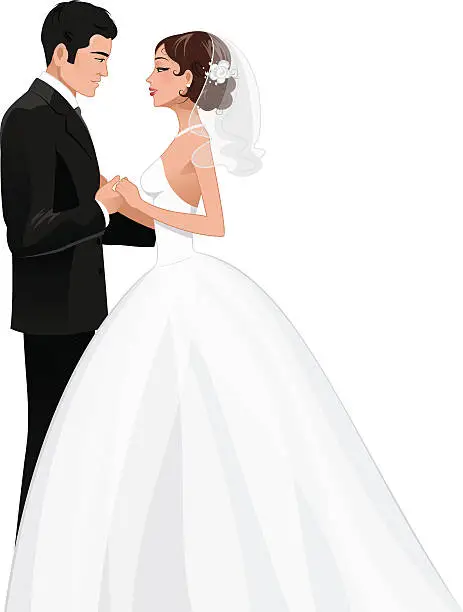 Vector illustration of Newlyweds