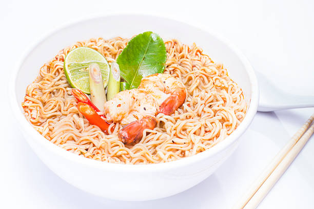 istock Hot and spicy instant noodle on isolated background 502721311