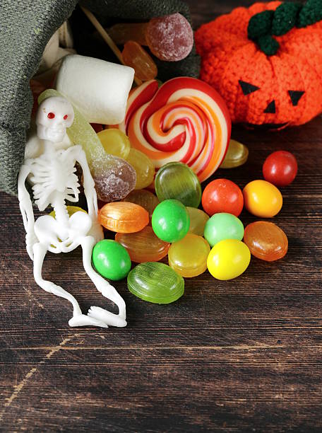 istock bag with sweets and candy traditional treat on Halloween 502721455
