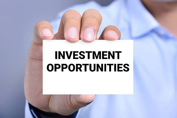 istock INVESTMENT OPPORTUNITIES message on the card 502722726