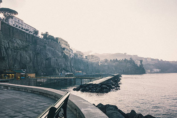 Sorrento View of the Sea and the Coastline, vintage colors added