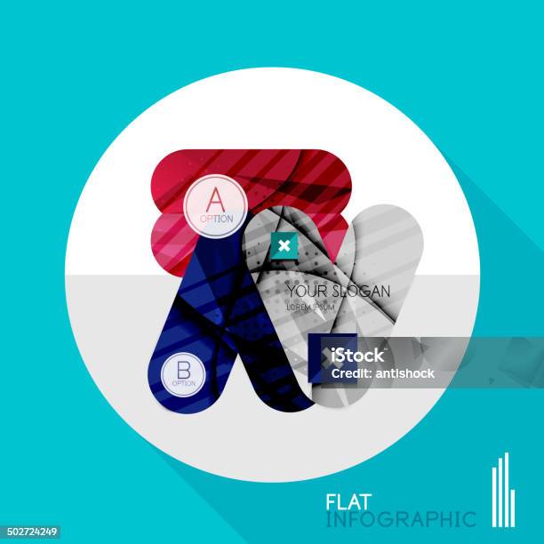 Geometric Infographic In Trendy Flat Style Stock Illustration - Download Image Now - Abstract, Blue, Business