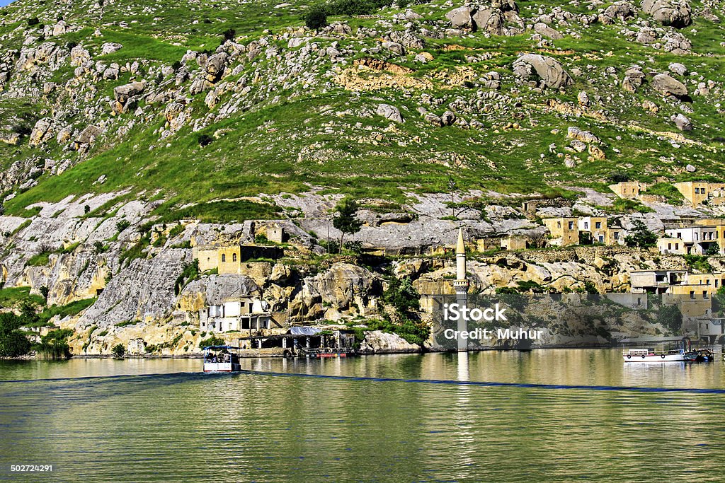 Sunken Village Savasan in Halfeti, Gaziantep, Turkey Anatolia Stock Photo