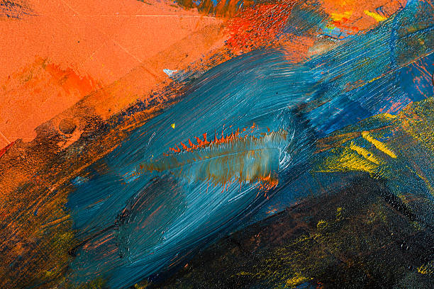 istock Abstract painted canvas. Oil paints on a palette. Colorful background. 502725034