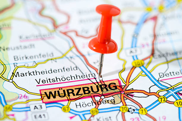 istock European cities on map series: Wurzburg 502725355