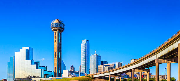 istock Dallas Skyline and interstate highway overpass, cityscape and skyscrapers 502726165