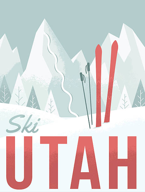 ilustrações, clipart, desenhos animados e ícones de esqui em utah - ski track