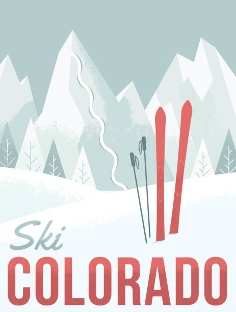 Ski Colorado A retro-style illustration inspired by vintage ski posters. colorado illustrations stock illustrations