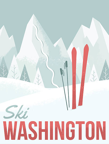 A retro-style illustration inspired by vintage ski posters.