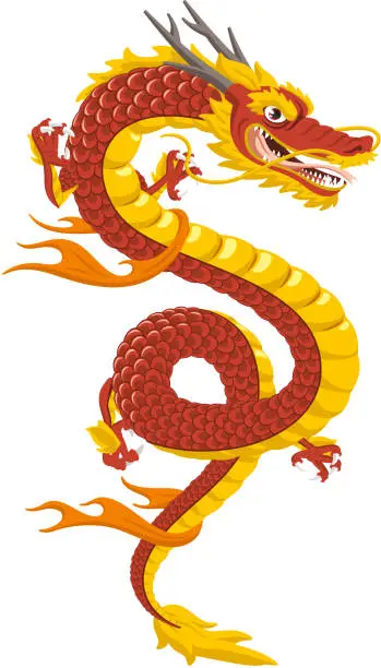 Vector illustration of Chinese Dragon Traditional Culture