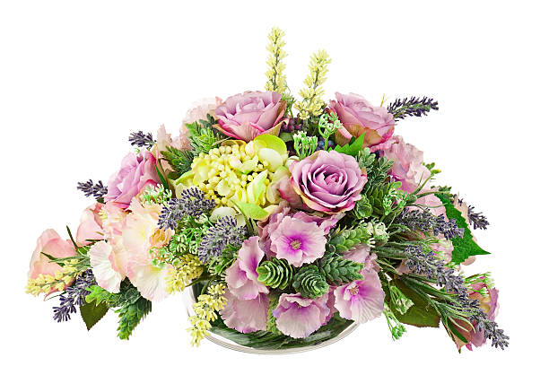 bouquet de fleurs artificielles. - flower purple gladiolus isolated photos et images de collection