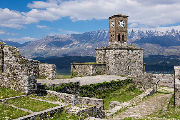 Gjirokaster Castle, Albania stock photo