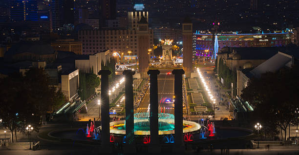 istock View from Montjuic over the night in Barcelona 502727782