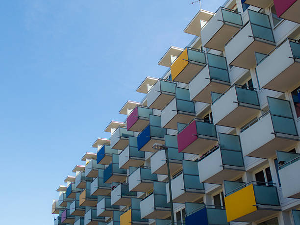 istock Colorful balconies on apartment building 502728948