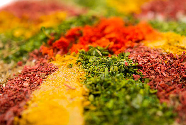 Variety of spices - food background