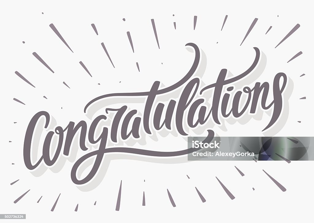 Congratulations card. Hand lettering Congratulations card. Hand lettering. Vector hand drawn illustration. Congratulating stock vector