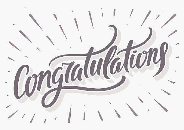 Congratulations card. Hand lettering Congratulations card. Hand lettering. Vector hand drawn illustration. congratulating stock illustrations