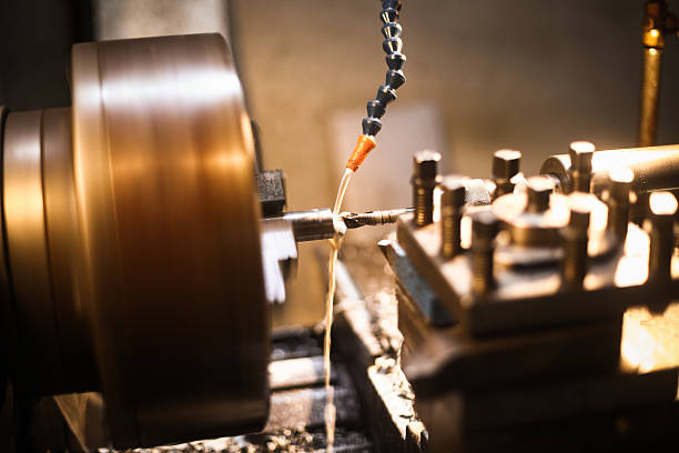 istock Color image of a lathe 502736624