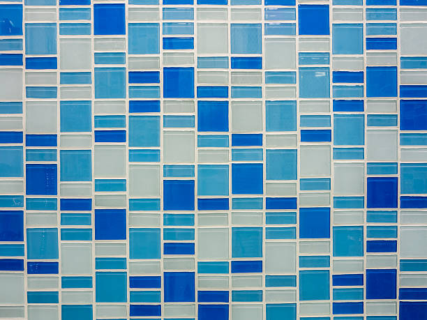 istock Abstract blue glass mosaic background in barthroom 502738317