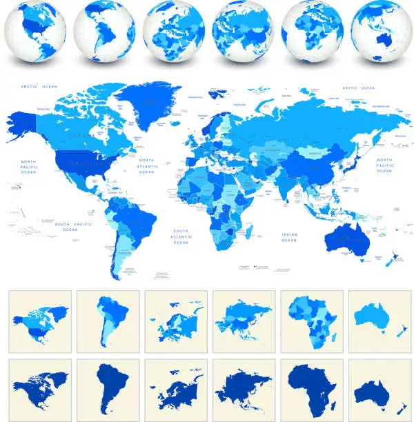 Vector illustration of World Map Geography