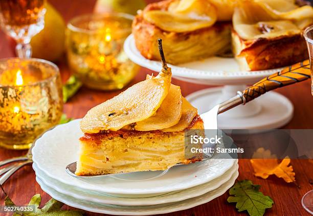 Pear Cake For Holiday Stock Photo - Download Image Now - Apple - Fruit, Autumn, Baked