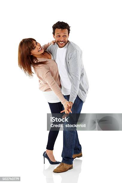 Attractive Mature Couple Dancing On White Stock Photo - Download Image Now - Dancing, Couple - Relationship, Full Length