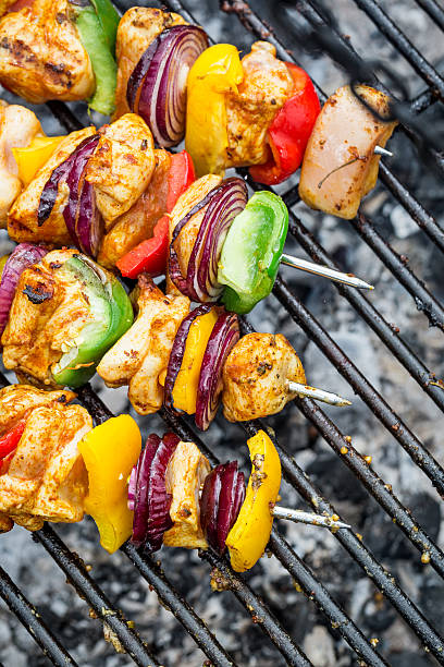 istock Grilled skewers on the grill 502741339