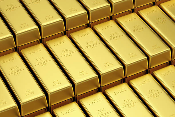istock Stack of Golden Bars in the Bank Vault 502743471