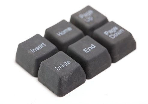 Part of a black keyboard with white background