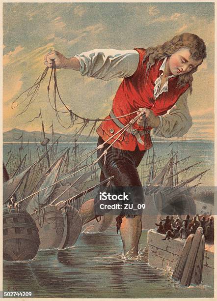 Gulliver Stock Vektor Art und mehr Bilder von Anspielung auf Gullivers Reisen - Anspielung auf Gullivers Reisen, Groß, Jonathan Swift