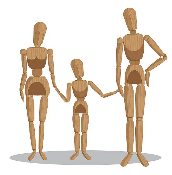 Vector illustration of wood dummies family