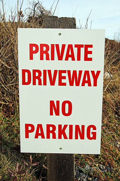 istock Private Driveway, No Parking Sign On Post 502751216