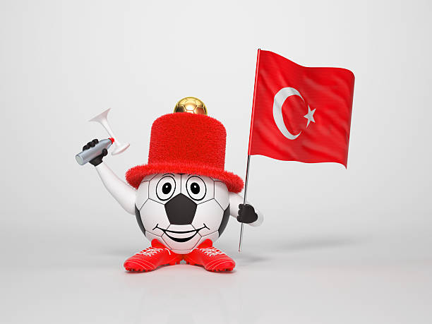 Soccer character fan supporting Turkey stock photo