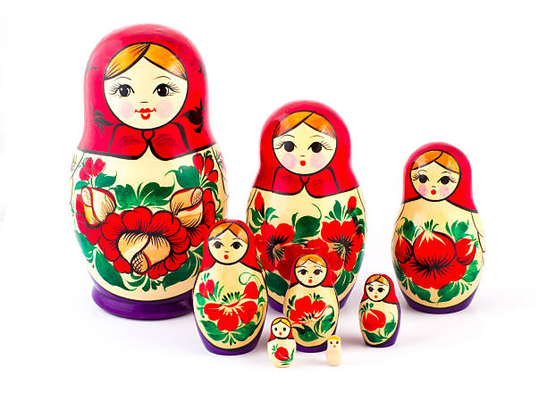 istock Russian nesting dolls. Babushkas or matryoshkas. Set of 8 pieces 502751804