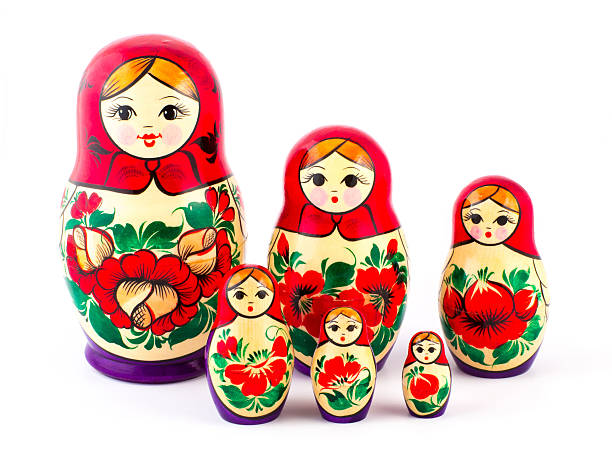 istock Russian nesting dolls. Babushkas or matryoshkas. Set of 6 pieces 502751828
