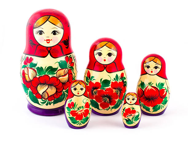 istock Russian nesting dolls. Babushkas or matryoshkas. Set of 5 pieces 502751840