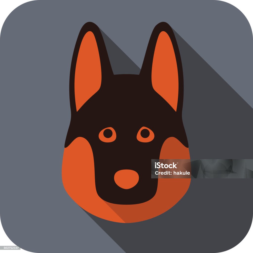 German Shepherd dog face flat icon Animal stock vector