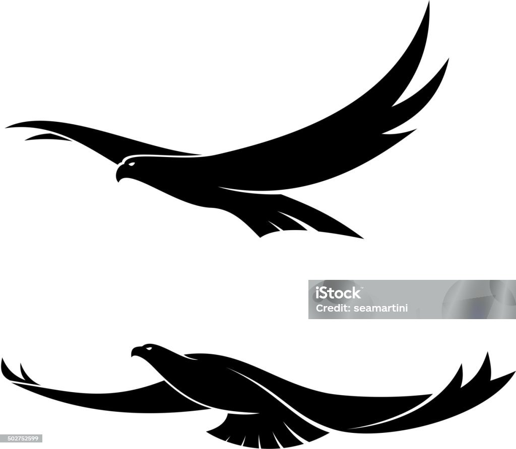 Dos elegantes pájaros volando - arte vectorial de Águila libre de derechos