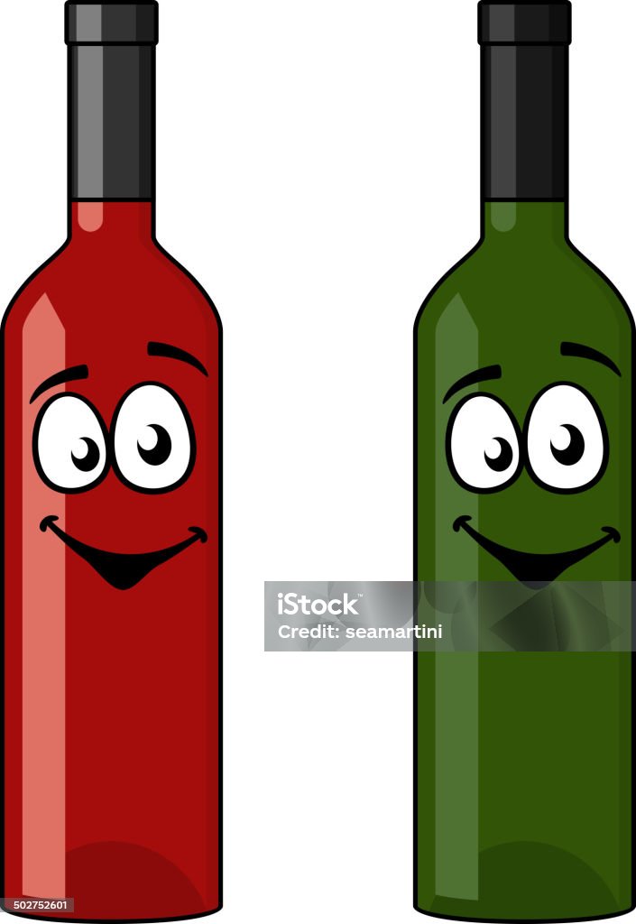 Dos botellas de vino - arte vectorial de Alimento libre de derechos