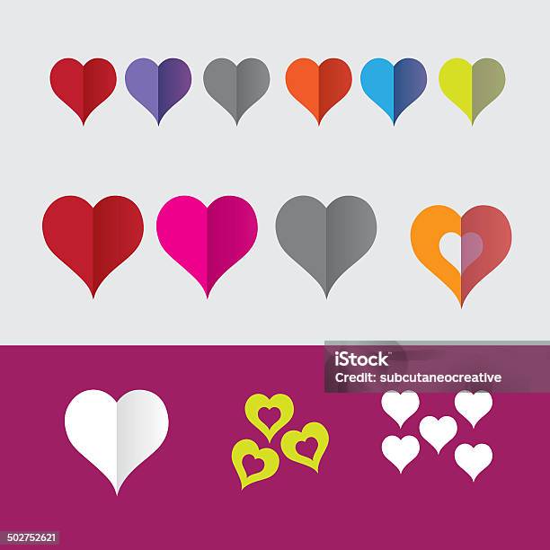 Vetores de Corações Coloridas Plana e mais imagens de Amor - Amor, Ilustração e Pintura, Símbolo Conceitual