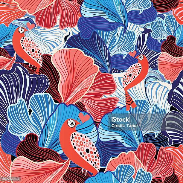 Abstract Pattern And Bird Lovers Stock Illustration - Download Image Now - 2015, Abstract, Backgrounds