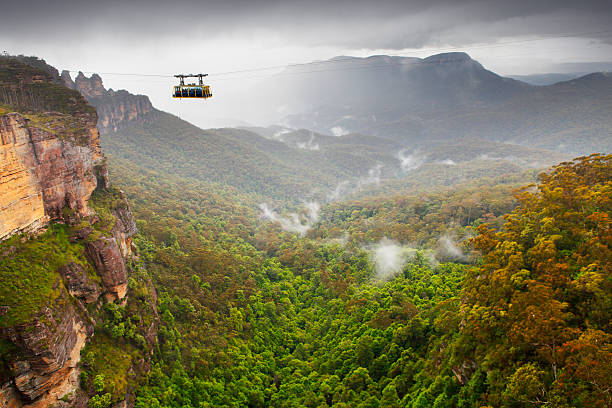 Cable car in the Blue Mountains stock photo