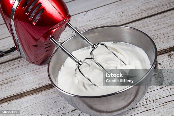 Whipped Cream Stock Photo - Download Image Now - Electric Mixer, Whipped Cream, Food