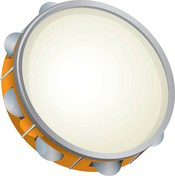 ilustracja obiektu instrument muzyczny, bębenek baskijski, samba - tambourine stock illustrations