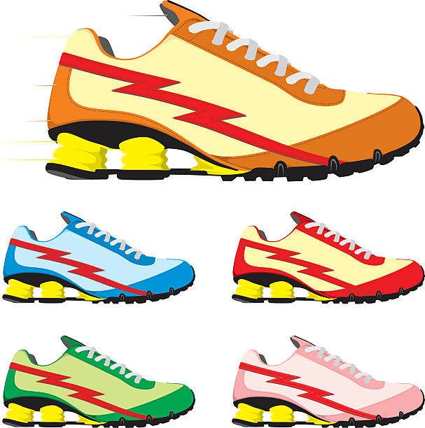 Vector running shoes vector art illustration