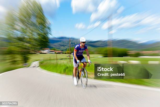 Amateur Cyclist Blurred Motion Color Image Stock Photo - Download Image Now - Activity, Amateur, Bicycle