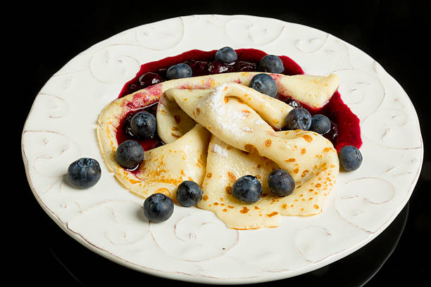 istock Pancake with blueberry sauce 502754600